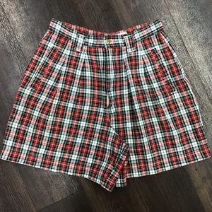 Vintage Sz. 10 Plaid Red White Dress Shorts